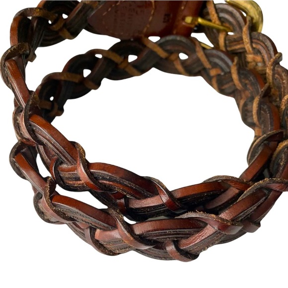 Woman’s Brown Classic Braided Belt Genuine Leather Buckle 1" Wide |Size M - Picture 4 of 9